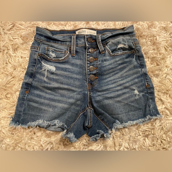 Mudd Pants - Mudd Distressed Denim Shorts High Rise FlxStretch Size 0